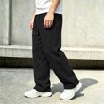 thumbnail image 6 of Jalioing Sweatpants for Teen Boy Solid Color Loose Straight Leg Open Bottom Sport Pants Drawstring Waist Athletic Pants, 6 of 7