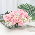 thumbnail image 2 of ZOELNIC 10 rosas artificiales para San Valentín, rosas de seda de tacto real, ramos de tallo largo con una sola flor falsa para decoración del hogar, boda o fiesta (10 rosas), 2 of 7
