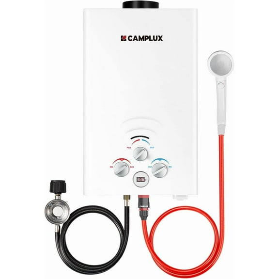 CAMPLUX 2.11 GPM 55,000 BTU Outdoor Portable Propane Tankless Water Heater for Camping, Cabins, Barns, CSA Certified