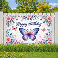 thumbnail image 7 of Decorative Design Happy Birthday Banner Butterfly Theme Floral Pattern for Garden Party Celebration, 7 of 7
