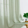 thumbnail image 3 of Green Striped Curtains Length for Living Room Farmhouse Pinstripe Pattern Curtains Light Filtering Drapes Grommet Top Window Treatments, Sage Green on Beige 53"W x 96"L (Pack of 2), 3 of 6