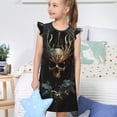 thumbnail image 4 of Balery Vintage Ornate Skull Camisón de princesa para niñas, pijama de algodón con mangas abullonadas, suave y bonito.-XX-Large, 4 of 6