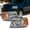 Chrome Housing, variant on AKKON - For Black Bezel 03-06 Ford Expedition Headlights Front Lamps Direct Replacement Pair Left + Right