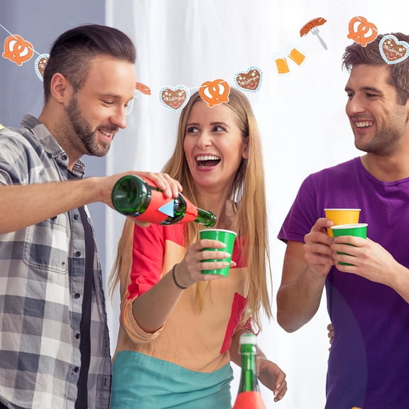 COMPUKAS Oktoberfest Hanging Banner Assorted Colors for Party, Shop, Bar Decorations and Festive Celebrations