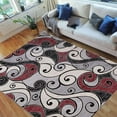 thumbnail image 1 of Swirls Rugs/Luxury Livingroom Modern Soft/Smooth-Red/Silver/Gray/White, 1 of 7