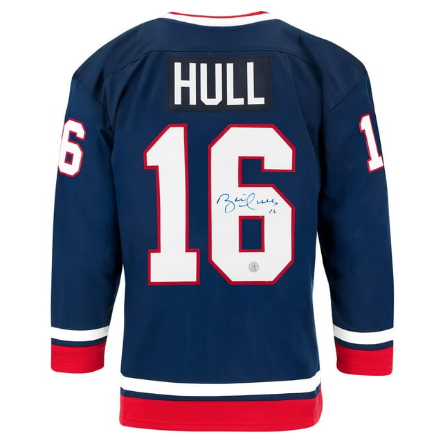 Brett Hull Autographed Team USA Custom Hockey Nation Jersey
