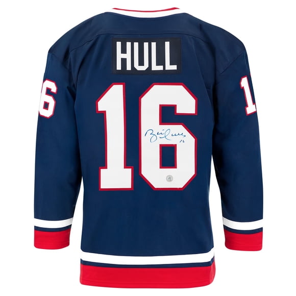 Brett Hull Autographed Team USA Custom Hockey Nation Jersey
