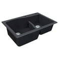 thumbnail image 7 of Transolid Aversa SilQ Granite 33-in. Drop-in Kitchen Sink with 2 BE Faucet Holes in Black, 7 of 7