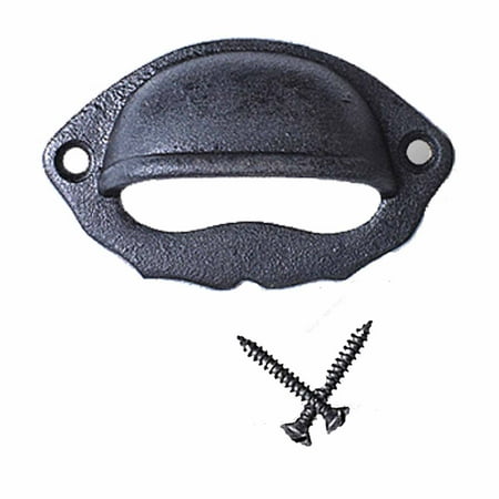 - Cabinet or Drawer Bin Pull Black Iron Cup 3