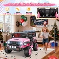thumbnail image 7 of VIBESPARK 24V 2-Seater Ride on Toys, Kids Electric Ride on Cars with Remote Control, 400W Powered Ride on Truck w/ Bluetooth, 3-Point Seat Belts, Spring Suspension, Pink, 7 of 7