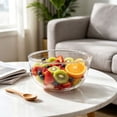 thumbnail image 4 of Zguuel Clear Glass Serving Bowl, Transparent Salad Fruit Bowl, Versatile Glass Mixing Bowl for Kitchen, Glass Tableware for Soup Cereal Dessert, Large Capacity Glass Bowl for Home Kitchen, 4 of 6
