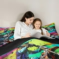 thumbnail image 4 of Manfei Kids Motorcycle 7-Piece Twin Bedding Sets,Colorful Splatter Ink Bedding Comforter Set,Extreme Sports Sheet Sets For Boys,Luxury Bedroom Decor Reversible, 4 of 8