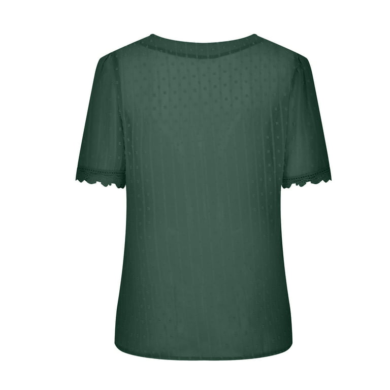 EXLURA Women's Swiss Dot Long Bell Sleeve Tops Shirts Ruffle Mock Neck –  Exlura