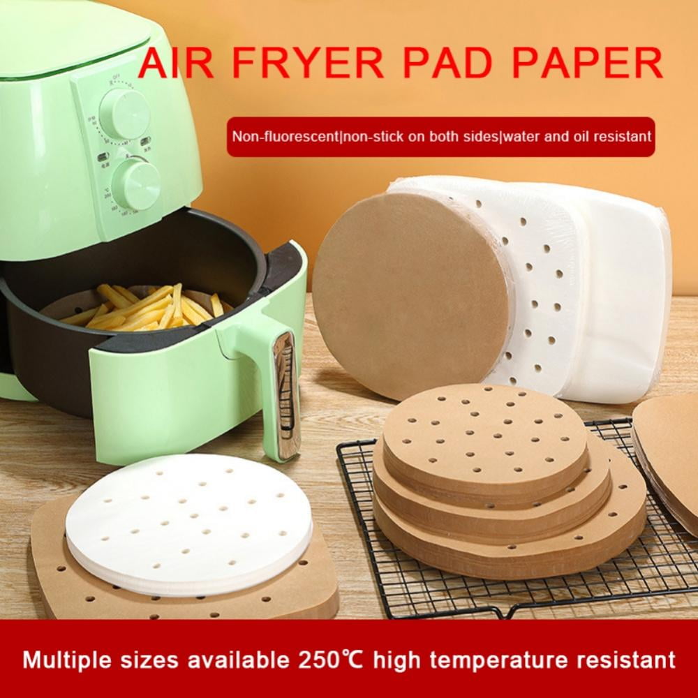 Air Fryer Liners Round-White 7 Perforated Parchment Non-Stick Air Fryer Liners/Bamboo Steaming Paper/Perforated Parchment Paper Sheets 200 Pcs