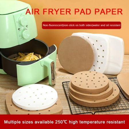 

100pcs Air Fryer Liners 8.5 inches Bamboo Steamer Liners Premium Perforated Parchment Steaming Papers Non-Stick Steamer Mat Perfect for Air Fryers/Baking/Cooking