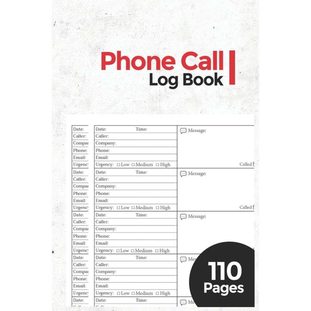 Phone Call Log Book Large Voice Mail/Message Tracking Book, Home