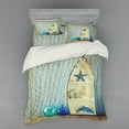 thumbnail image 2 of Ambesonne Nautical Bedding Set 3 Pcs, Aquatic Objects Boats, Twin XL, Blue Beige, 2 of 3
