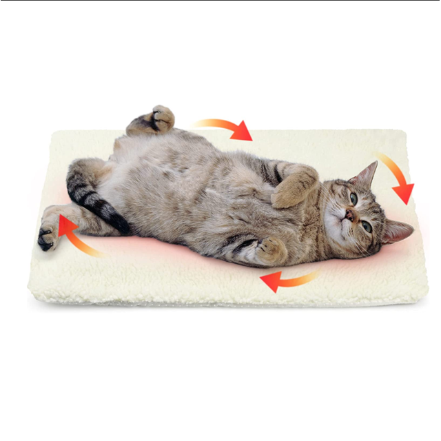 Cojín autocalentable para perros y gatos L 90x64cm, esterilla calefactora para gatos sin pilas eléctricas, manta para gatos suave y lavable