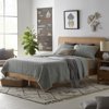 MoDRN Naturals Stonewashed 100% Cotton 3-Piece Quilt & Sham Set, Full/Queen, Gray Sage