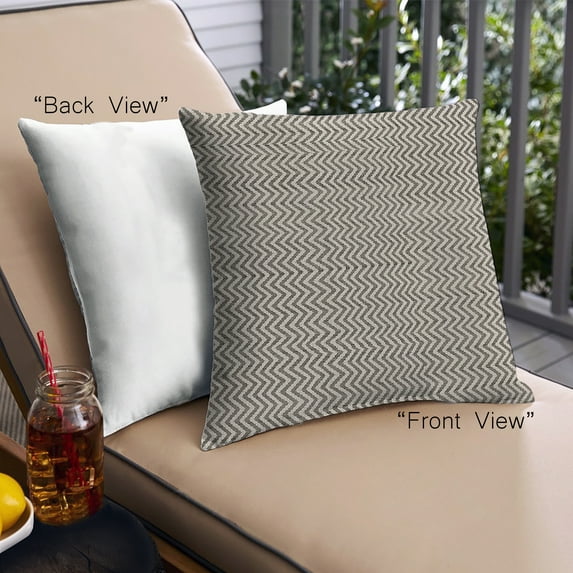 Ahgly Company Outdoor Square Mid-Century Modern Throw Pillow, 18 inch by 18 inch