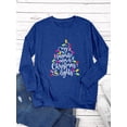 thumbnail image 5 of QAFOPEH Women My Favorite Color is Christmas Lights Long Sleeve Pocket T-shirt Top, 5 of 8