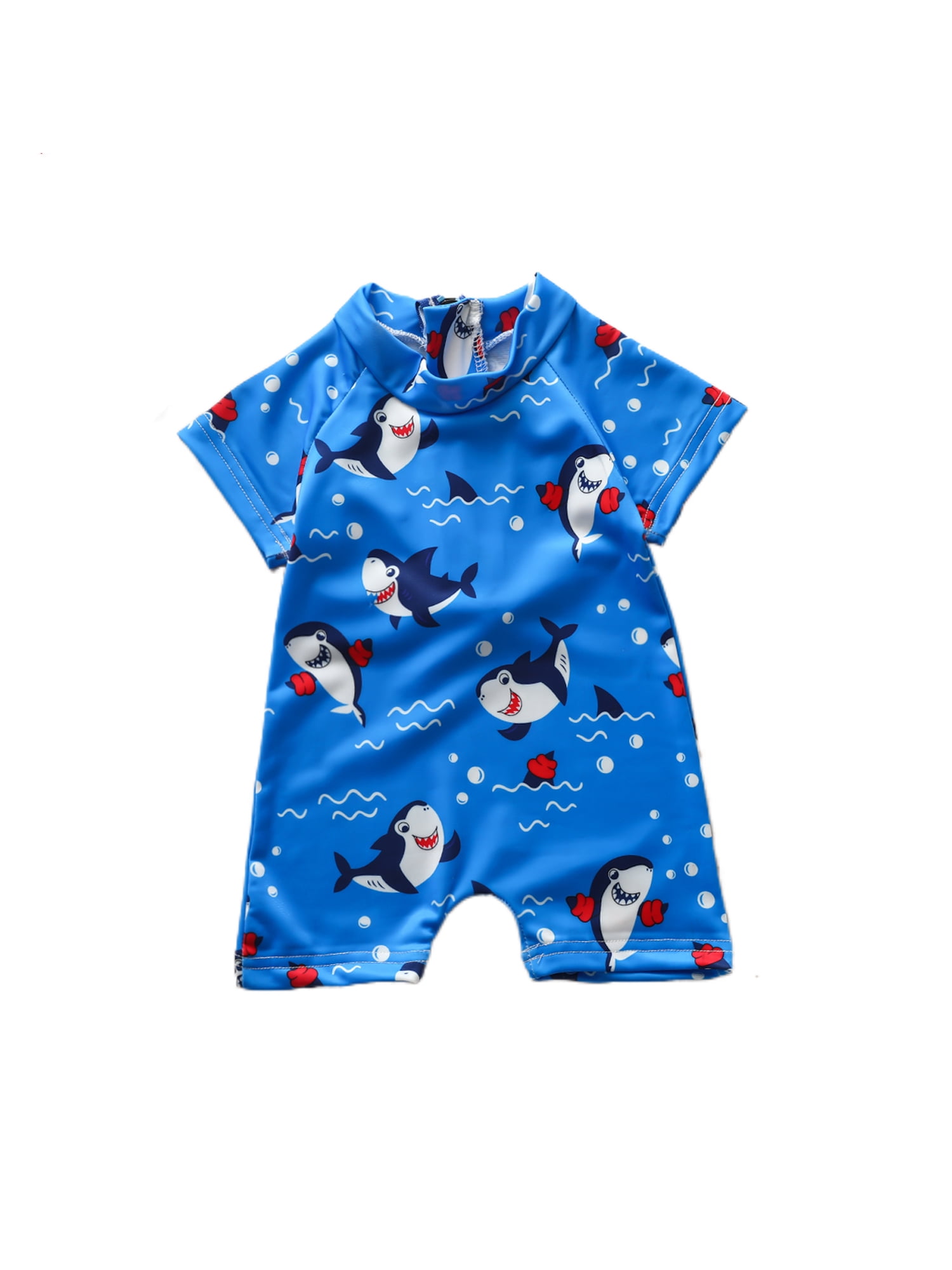 Inevnen Toddler Baby Boy Rash Guard Swimwear Kids Sharks Print Bathing