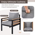 thumbnail image 6 of 4-Piece Outdoor Patio Furniture Set, A-cacia Wood Patio Sectional Sofa Conversation Set with Coffee Table and All-Weather Cushions for Garden and Backyard, Grey, 6 of 9