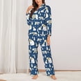 thumbnail image 2 of Fotbe cute winter bear Pattern Long Sleeve Pajama Set for Women,Sleepwear Set,2-piece Loungewear Set,Soft PJs Comfy Nightwear with Pockets -, 2 of 7