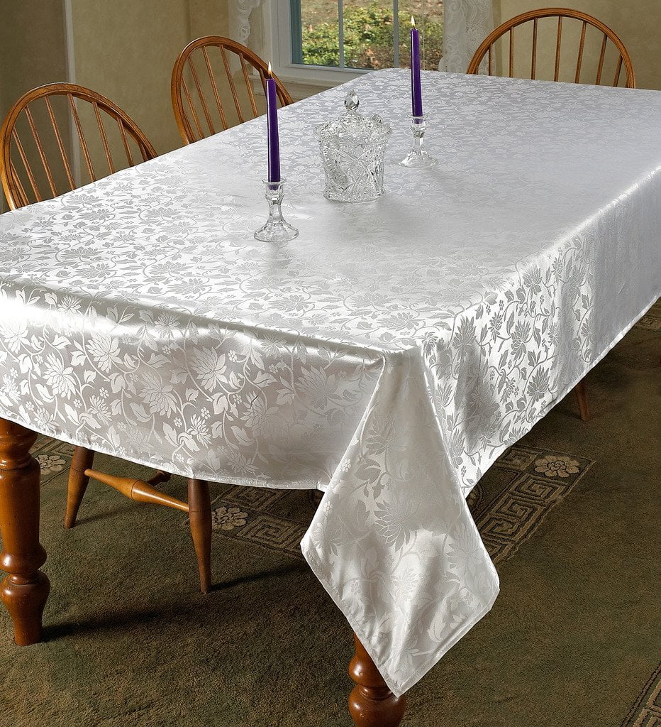 European Floral Design Oblong Rectangle Tablecloth 52 X 70 White   5eda98fd 360e 4caf 8b43 Fc6d42b4c092 1.edb33860a0c8385668e69686b508f405 