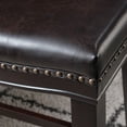 thumbnail image 5 of Noble House Brunet Upholstered Saddle Counter Stool with Nailhead Trim, Set of 2, Brown, 5 of 8