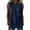 A252-Dark Blue, variant on Women's Sleeveless Round Neck Blouse Button Accent Drawstring Tie Pleated Front Casual Breathable Summer Daily Wear Tops