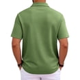 thumbnail image 5 of GrmtClth Men's Classic Polo Shirt Short Sleeve Button Placket Golf Shirt Casual Business Casual Top Breathable Quick Dry Tennis Shirt Workwear Blouse Army Green XL, 5 of 8