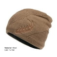 thumbnail image 3 of Pnellth Winter Hat Stretchy Thick All Match Yarn Embroidered Wheat Fleece Fleece Cap for Daily Life, 3 of 7