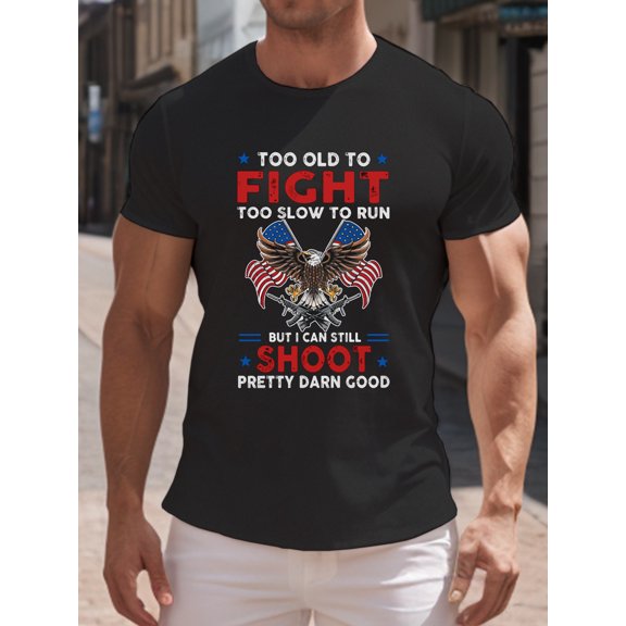 Graphic T-Shirts for Men Short Sleeve Crew Neck Shirts Summer Graphic Tees Loose Cotton Tops Black A XL