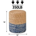 thumbnail image 5 of Tcbosik 13.78" Handwoven Pouf Ottoman Stool for Farmhouse & Boho Decor - Versatile Accent Seat, No Assembly Vanity Stool and Footrest (Natural+Blue), 5 of 6