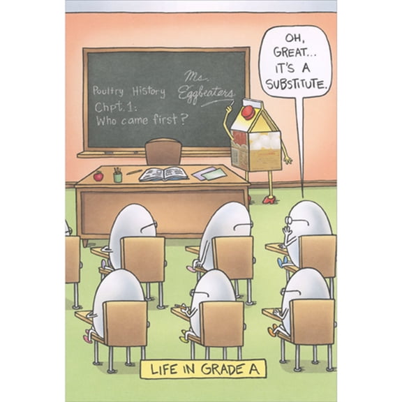 Recycled Paper Greetings Eggs in Class: Life in Grade A Funny / Humorous Easter Card