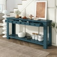thumbnail image 5 of Harper & Bright Designs Console Table for Entryway Hallway Sofa Table with Storage Drawers and Bottom Shelf, Dark Blue, 5 of 15