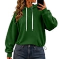 thumbnail image 3 of CQONEPT Womens Cropped Hoodies Long Sleeve Casual Pullover Hoodie Sweatshirt Casual Soft Lounge Streetwear Fall Fashion Hooded Outfit, 3 of 6