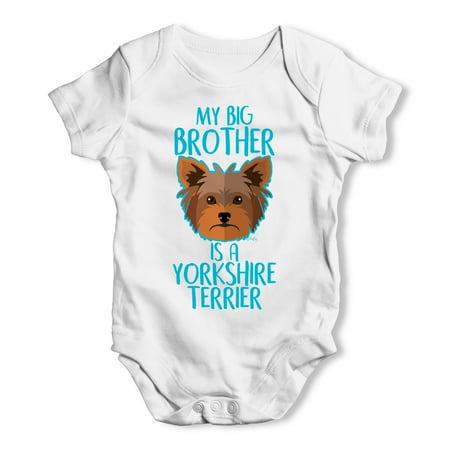 

Funny Infant Baby Bodysuit Personalised My Sibling Is A Yorkshire Terrier Baby Unisex Baby Grow Bodysuit