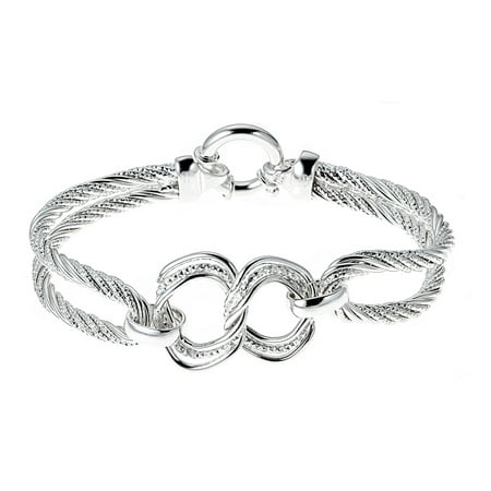 Pori Jewelers Sterling Silver Infinity Twisted Cable Bangle
