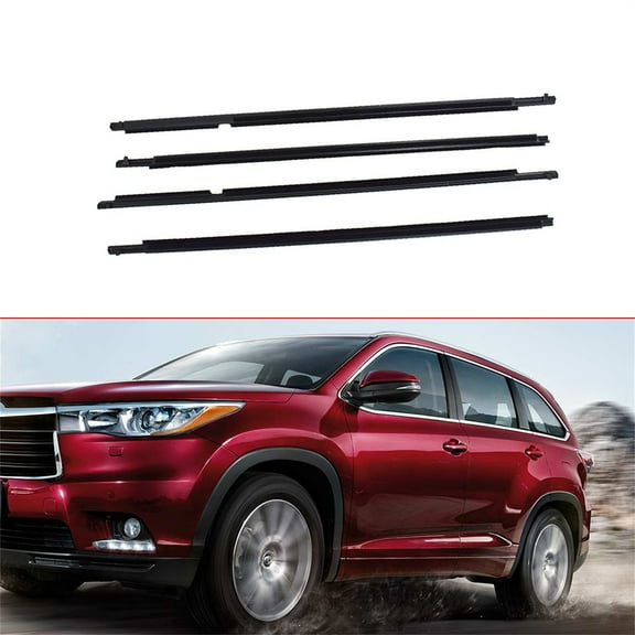 Genrics 4 x Weatherstrip Window Molding Trim Seal Belt Replacement for 2008-2010 Toyota Highlander