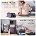 thumbnail image 4 of Allytechgroup 2 In 1 Wallet Case for iPhone 16 Pro Max, Detachable Magnetic Back Cover Cards Holder Premium PU Leather Stand RFID Blocking Bumper Shockproof Case Cover for iPhone 16 Pro Max, Purple, 4 of 10