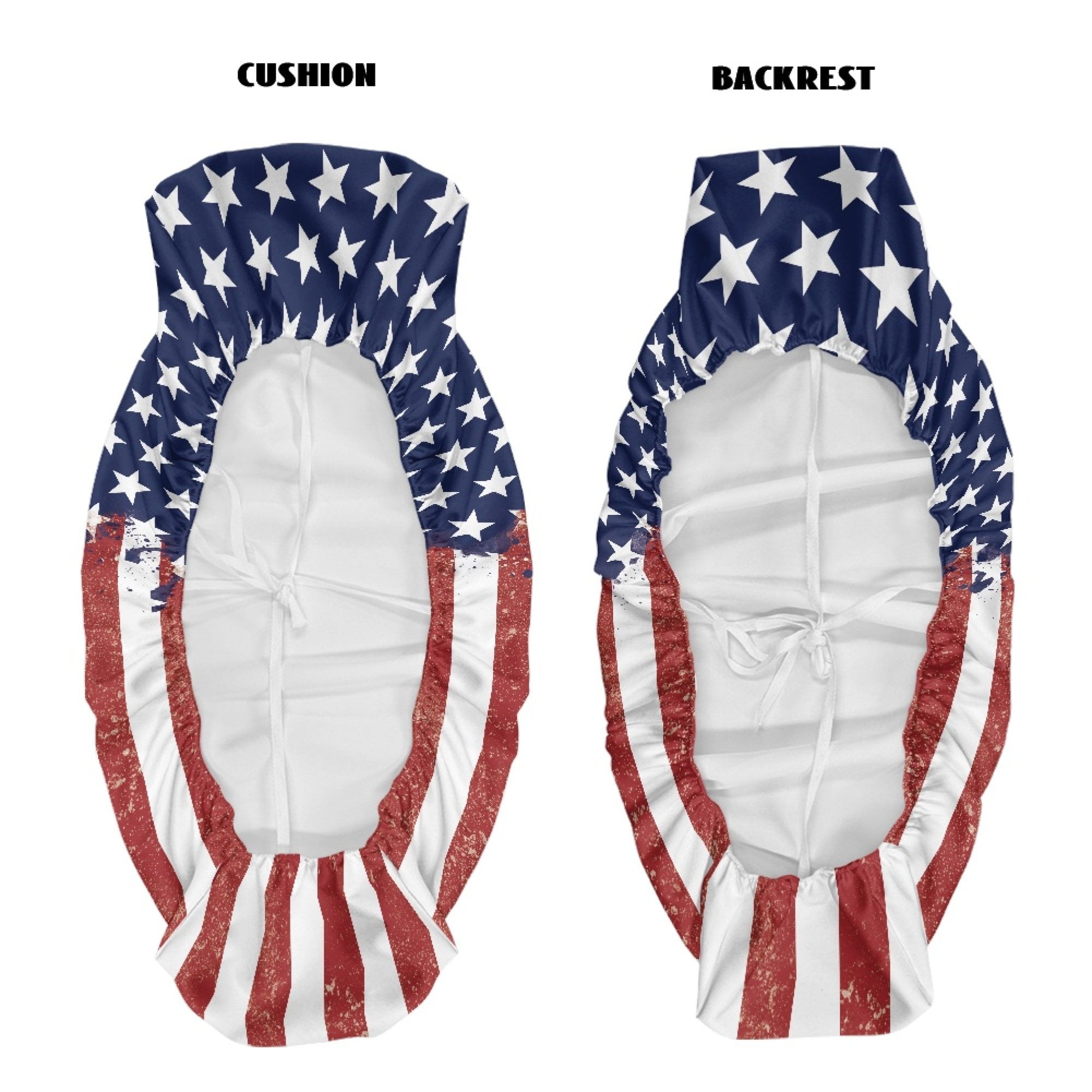 ZIATUBLES 2-Pack Waterproof UTV Seat Covers with American Flag Print, Replacement Bench Seat Protectors Compatible with Kawasaki Mule 3000 3010, Wear-Resistant Polyester UTV Seat Decor Covers