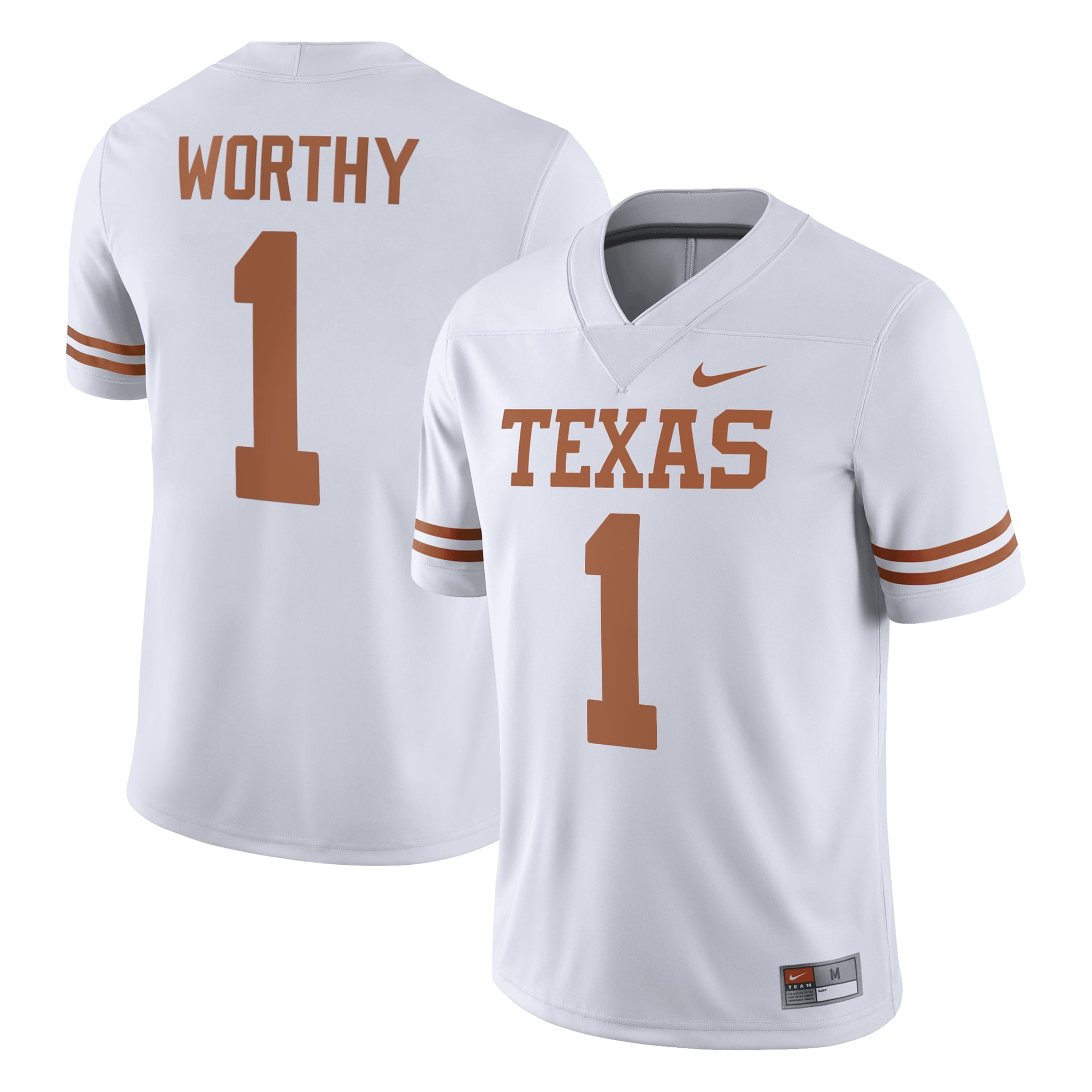 Men's Nike Xavier Worthy White Texas Longhorns NIL Replica Football