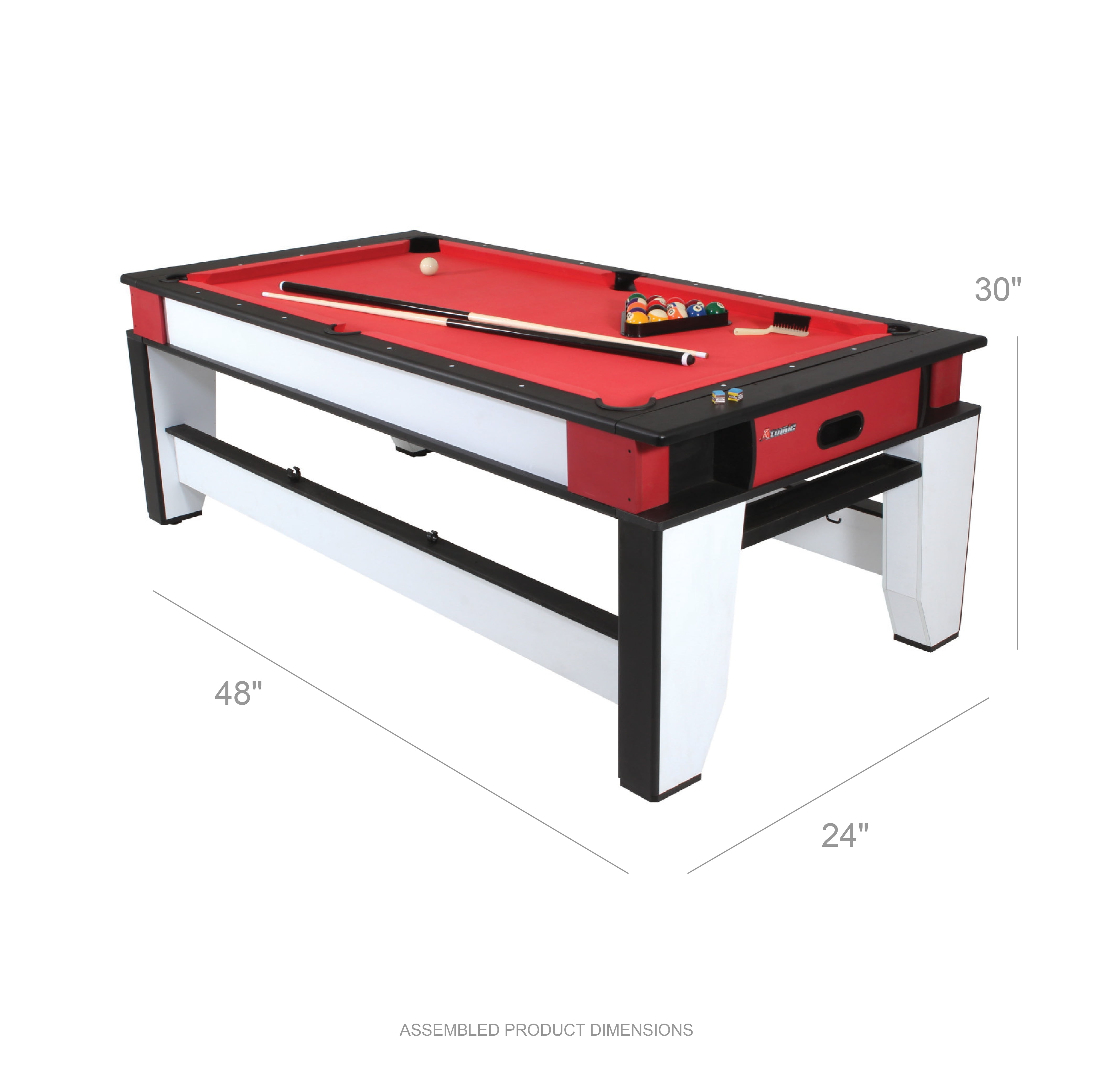 RACK Scorpius 7-Foot Multi Game Billiard/Pool with Table Tennis (Red)