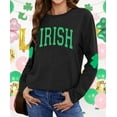 thumbnail image 3 of VILOVE Women St. Patrick's Day Sweatshirts Lucky Clover Sweatshirts Irish Shamrock Pullover Long Sleeve Graphic Tops, 3 of 5