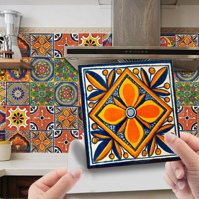 Simulation Tile Sticker 3D Self-Adhesive Removable Wall Paper Tile DIY Craft Decoration for Kitchen Bathroom