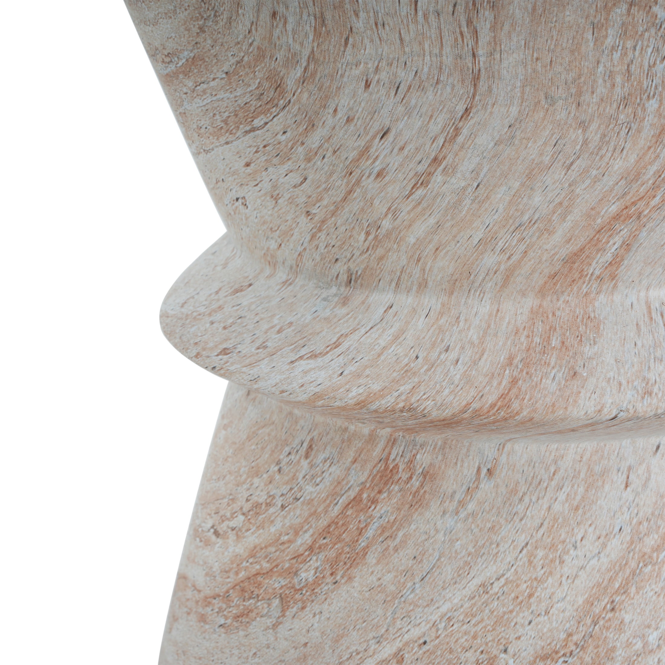 Christopher Knight Home Elegant 15.5" Outdoor Lightweight Concrete Hourglass Side Table, Travertine Finish