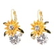 thumbnail image 2 of Sunflower Earrings | Yellow Flower Ear Clips | Zircon Piercing Cuffs | Nickel-Free Sensitive Ears | Romantic Jewelry | 1 Pair | Statement Design | Gift for Her, 2 of 9