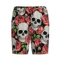 thumbnail image 4 of Easygdp Skull and Roses Men's Short Pajama Pants, Sleep Shorts, Household Pants, Casual Pants with Pockets - XX-Large, 4 of 9